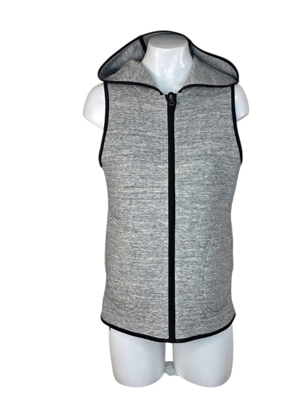 Lululemon In Sculpt Reversible Vest, Heathered Space Dyed Grey/Black, Zip Up, 4